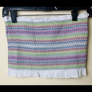 NWOT DEREK HEART multicolored ruffled tube top